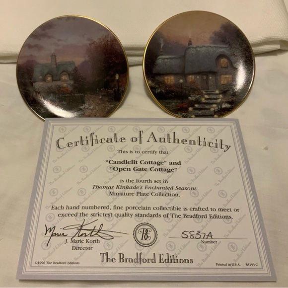 Full set of 12 Thomas Kinkade- ‘Enchanted Seasons’ Miniature Collectible plates - Picture 5 of 7